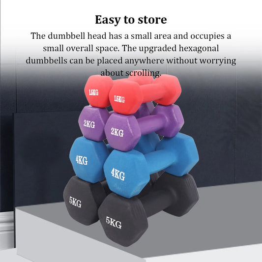 Dumbbell Hex Shape Anti-Collision Fitness Equipment Waterproof Dumbells Weightlifting Tool Arm Straining Accessories Randomcolor